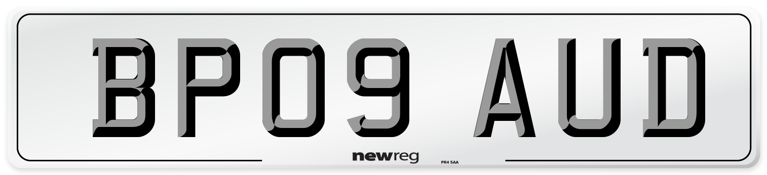 BP09 AUD Number Plate from New Reg